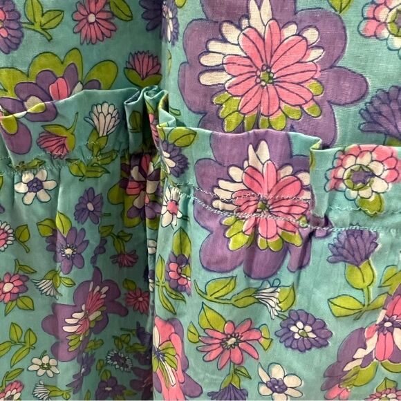 ‎RARE 70's cottagecore hand made blue floral dress - M - Picture 12 of 13